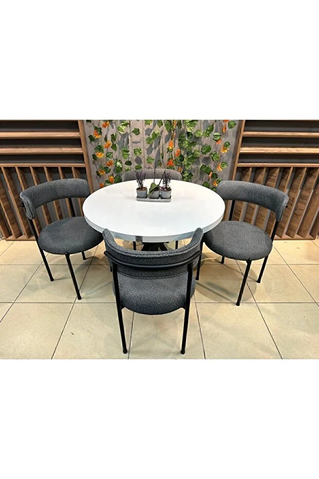 ELISA 4 KİŞİLİK YUVARLAK MUTFAK MASASI TAKIMI 